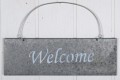 Metal sign with text Welcome, 30x10cm