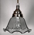 Lamp in clear glass w/decor, 19cm