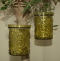 Hanging votive, green, 8x10 cm