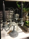 2-arms candlestand w. crystals, 25x12xH26 cm