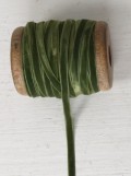 Velvet ribbon olivegreen on woodspool 0,5cm x 25 m per roll