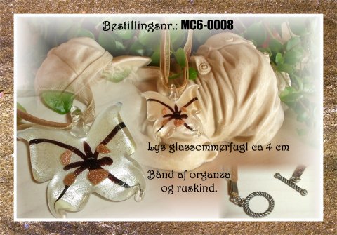MC6 - sommerfugl - hvid/gylden