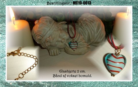 MC10 - glashjerter 2 cm - lysebl�t m. r�de striber