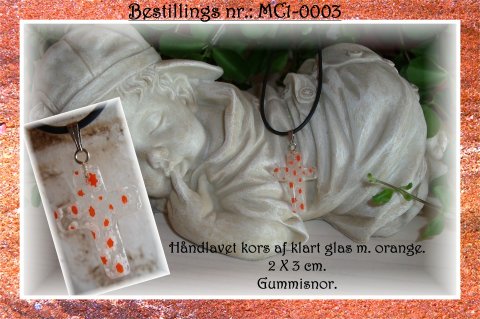 H�ndlavet glaskors - orange