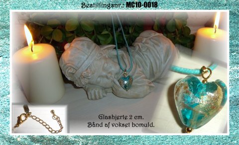 MC10 - glashjerter 2 cm - turkis m. guld