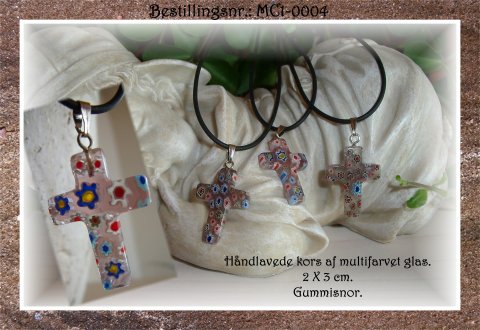 H�ndlavet glaskors - multifarvet
