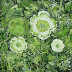 Tre blomster i ukrudt