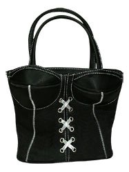 Corset bag black/white taske