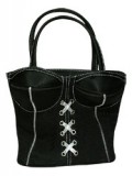 Corset bag black/white taske