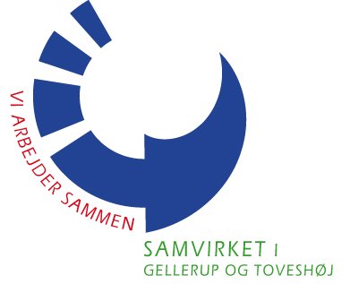 Samvirkets logo er en blå pil Samvirkets logo