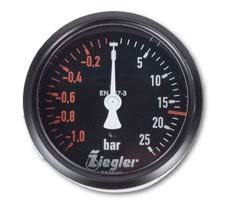 Mano-Vacuummeter - 1/0/25 bar, med sort udskive