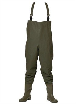 Waders med sikkerhedsstvler, str. 45, oliven