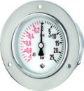 Mano-Vaccummeter - 1/0/25 bar, 80 mm, med forkromet krave