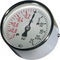 Mano-Vacuummeter -1/0/25 bar, 80 mm, med forkromet hus