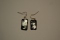 Hand crafted earrings in fp in silver and black