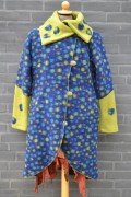 Blue and lime coat - size S
