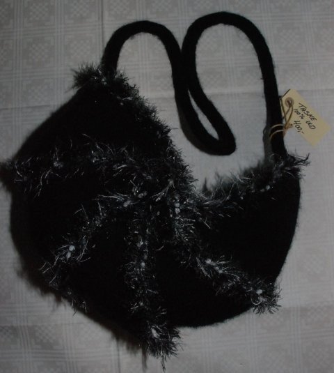 Sort taske m/ striber