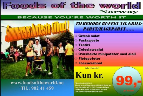 Tilbehr til grillparty eller hageparty........