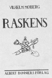 Omslag til Mobergs "Raskens" fra 1927