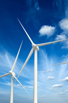 Wind Turbine Generator in blue sky