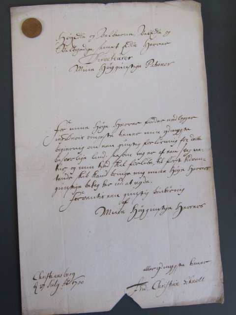 Brev fra Frederik Christian Schnell Brev fra Frederik Christian Schnell til direktørerne for det Vestindiske og Guineiske Compagni