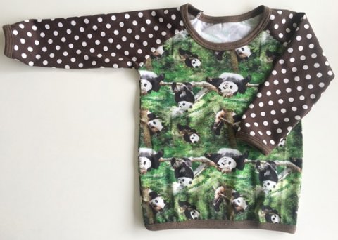 bluse med sm pandaer STR 92