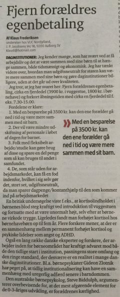 Fjern forældres egenbetaling